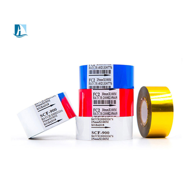 연금 글자 호환 SCF900 날짜 코딩을 위한 핫 스탬핑 리본 30mm*100m 황금색