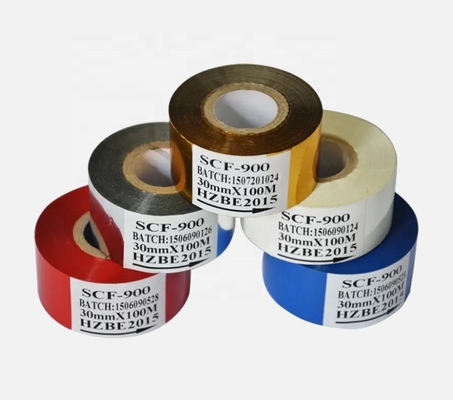 금 PET 필름 55mm * 100m 핫 스탬핑 포일 및 날짜 프린터 리본 SCF900 롤 향수 기계