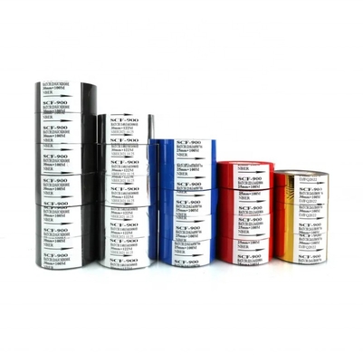 25mm*100m 날짜 프린터 바코드 리본 FC3 SCF900 코드 기계에 대한 붉은 뜨거운 스탬핑 필름