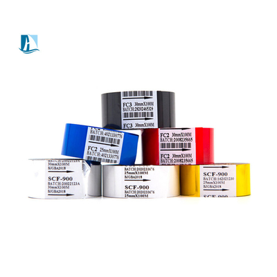 1인치 코어 사이즈 컬러 리본 핫 스탬핑 필 40mm*100m LC1 TTR 날짜 코딩 프린터