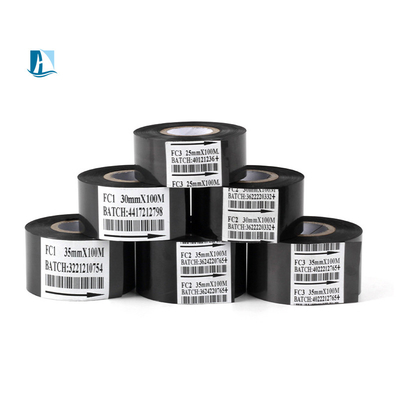 25mm*100m 블랙 핫 스탬핑 포일 리본 팩 번호 코딩 및 식품 포장
