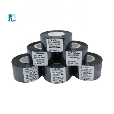 코딩 속도 30-600/분 30mm X 100m Black Coding Ribbon Roll for SCF900 Hot Stamp Ribbon on Packing Machine 포장을 위한 SCF900 핫 스탬프 리본을 위한 블랙 코딩 리본 롤